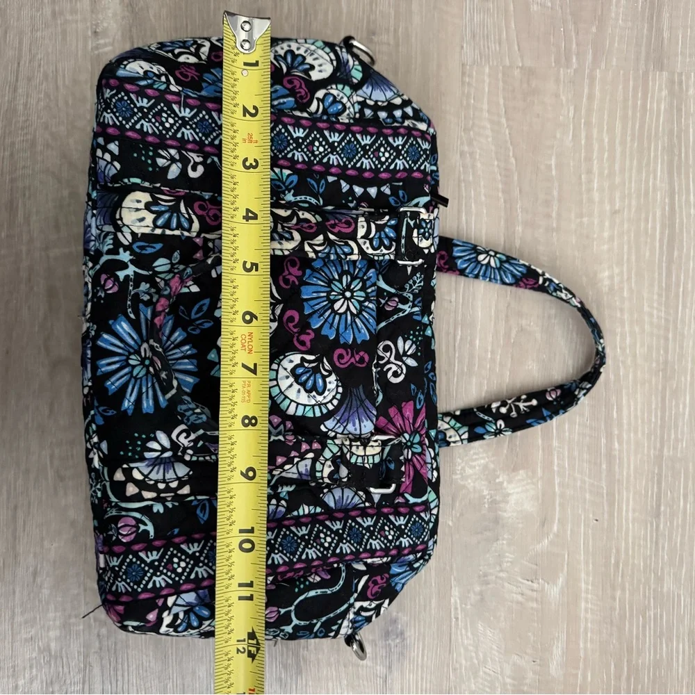 Vera Bradley Mini Duffel Bramble Print Quilted Purse Missing Long Strap - Picture 9 of 10